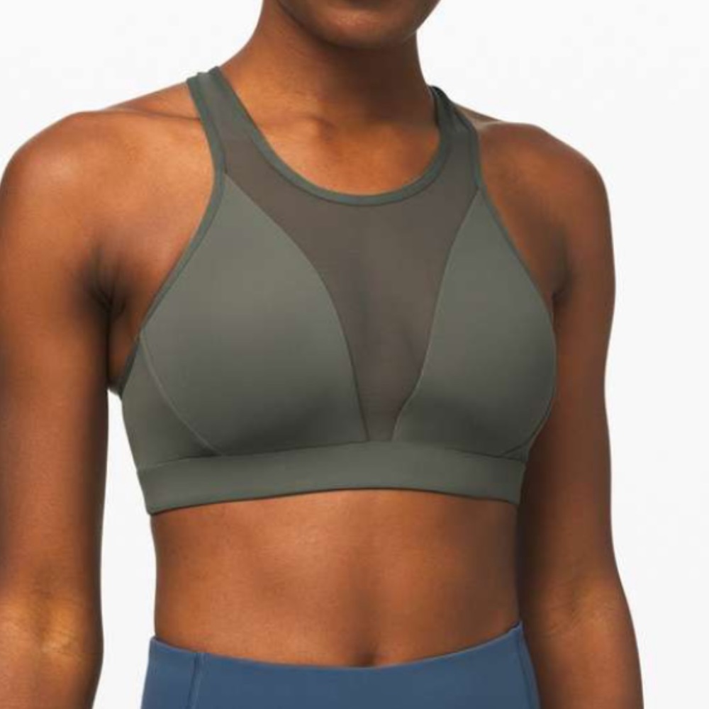 Lululemon athlete arrival bra in grey sage, size 8